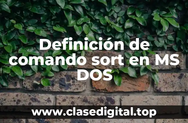 Definición de comando sort en MS DOS