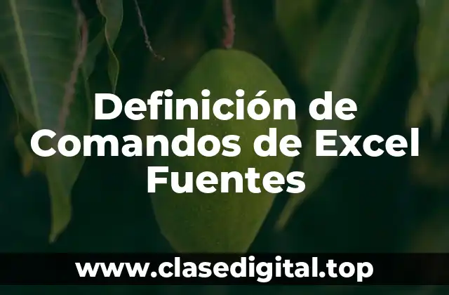 Definición de Comandos de Excel Fuentes