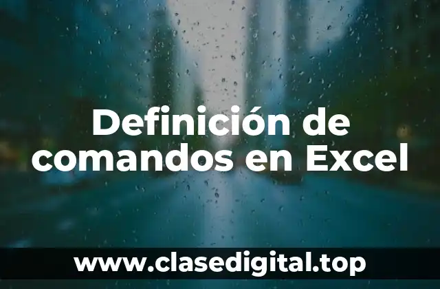 Ejemplos de comandos en Excel