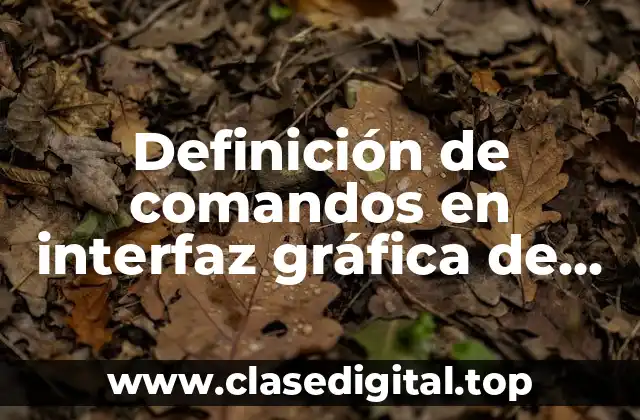 Definición de comandos en interfaz gráfica de usuario