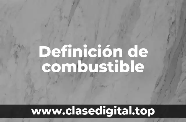 Definición de combustible
