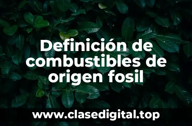 Definición de combustibles de origen fosil
