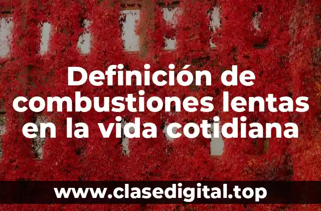 Definición de combustiones lentas en la vida cotidiana