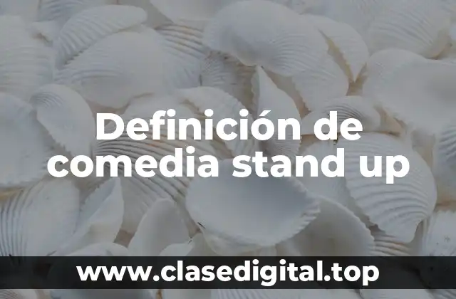 Definición de comedia stand up