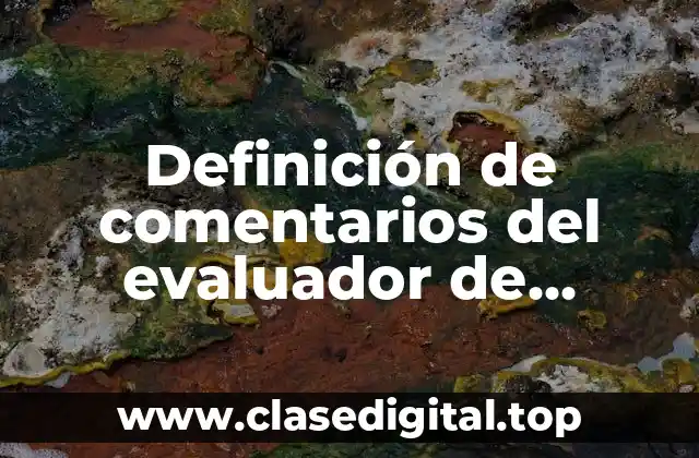 Definición de comentarios del evaluador de desempeño
