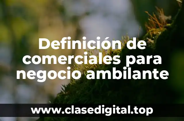 Definición de comerciales para negocio ambilante