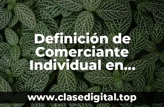 Definición de Comerciante Individual en Honduras