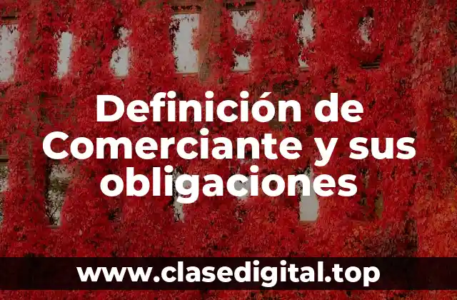 Definición de Comerciante y sus obligaciones