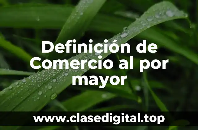 Definición técnica de comercio al por mayor