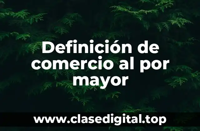 Definición de comercio al por mayor