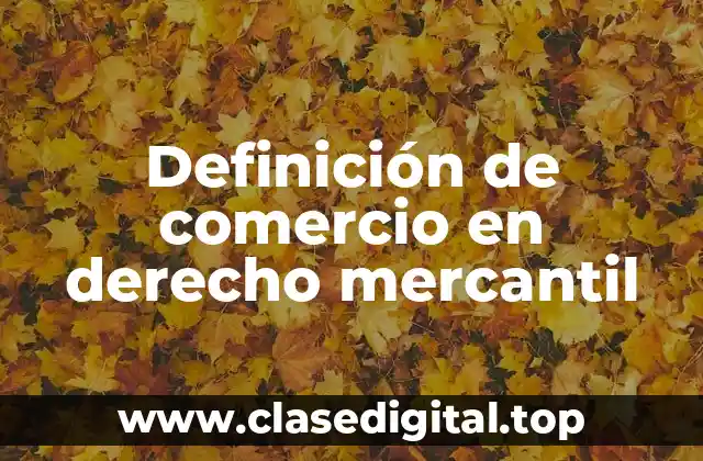 Definición técnica de comercio en derecho mercantil