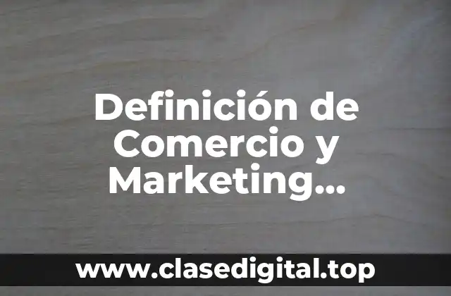 Definición de Comercio y Marketing Electrónico