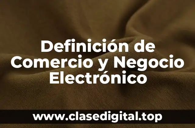 Definición de Comercio y Negocio Electrónico