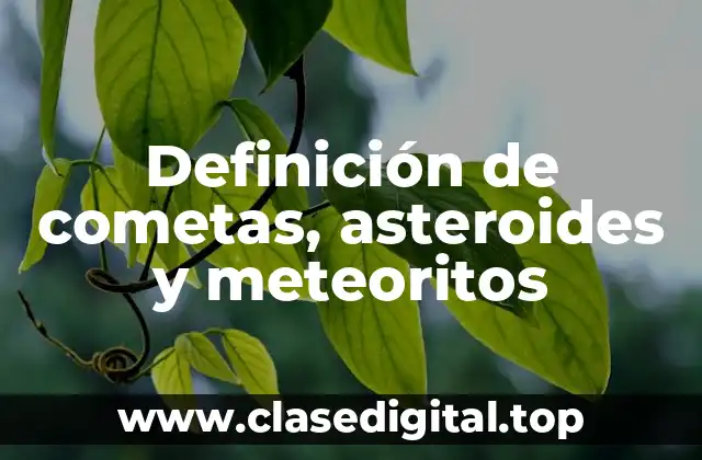 Definición de cometas, asteroides y meteoritos