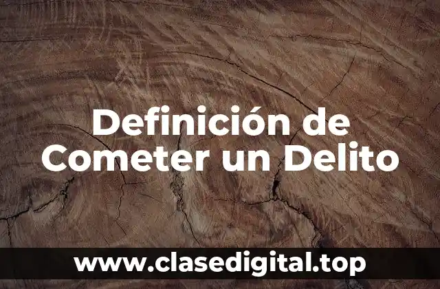 Definición de Cometer un Delito