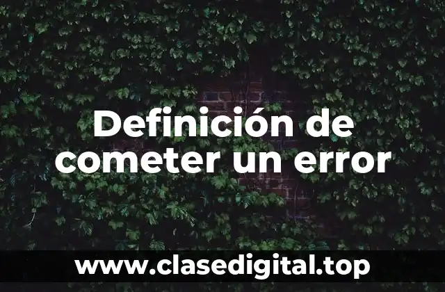 Definición de cometer un error