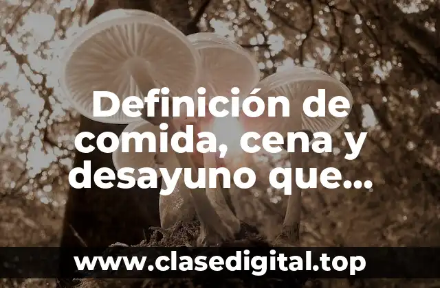 Definición de comida, cena y desayuno que acumulen 2300 kcal