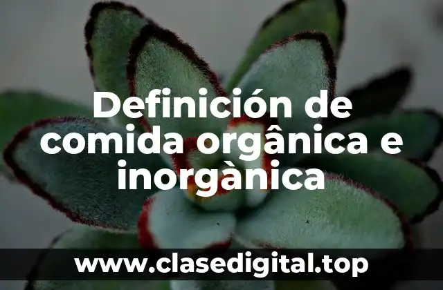 Definición de comida orgânica e inorgànica