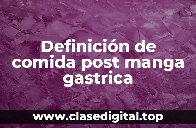 Ejemplos de comida post manga gastrica