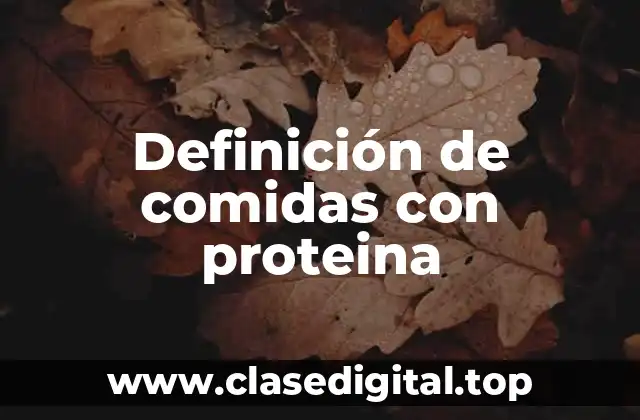 Definición de comidas con proteina
