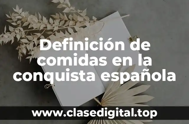 Definición de comidas en la conquista española