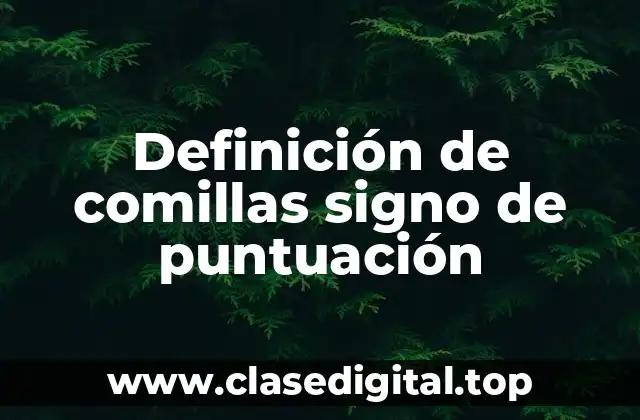 Definición de comillas signo de puntuación