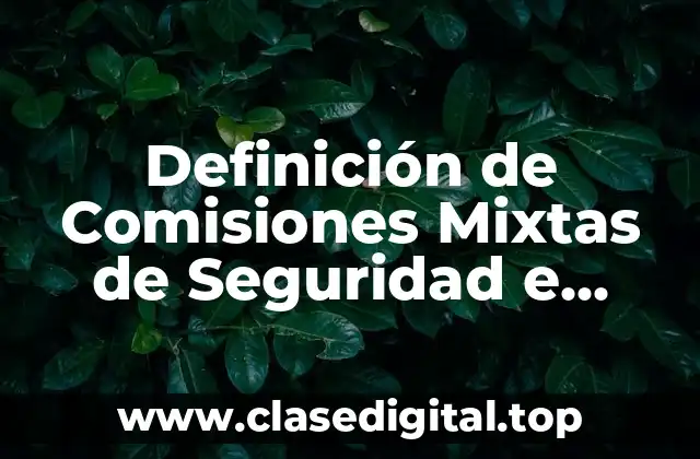 Definición de Comisiones Mixtas de Seguridad e Higiene