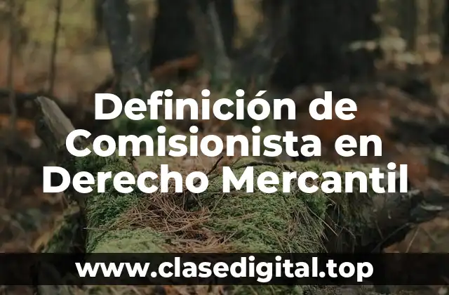 Definición de Comisionista en Derecho Mercantil