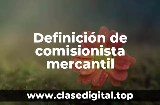 Definición de comisionista mercantil