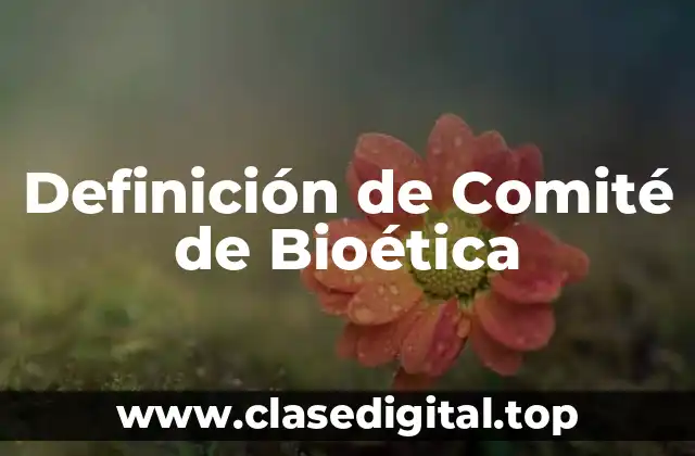 Definición de Comité de Bioética