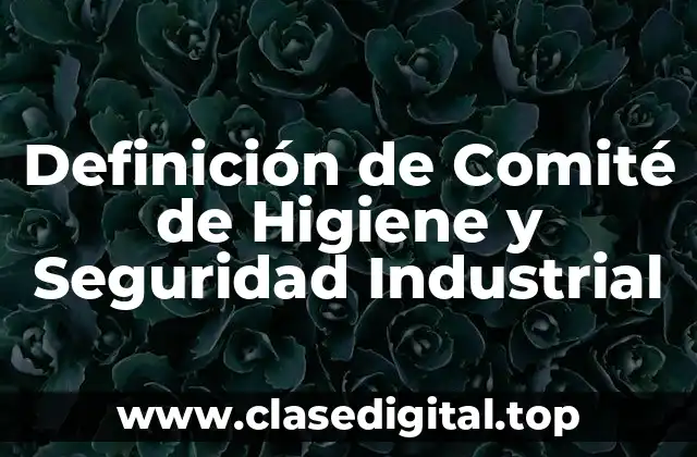 Definición de Comité de Higiene y Seguridad Industrial