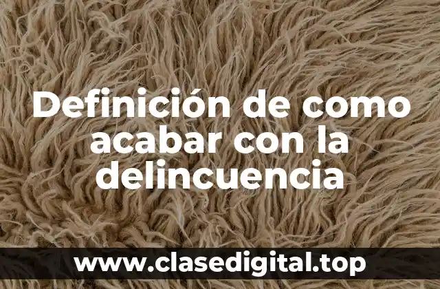 Definición de como acabar con la delincuencia