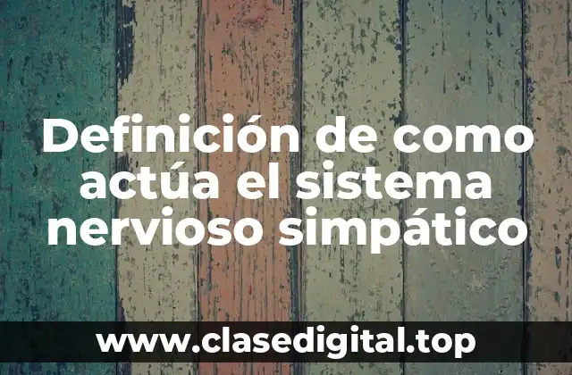 Definición de como actúa el sistema nervioso simpático