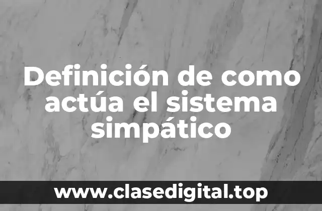 Definición de como actúa el sistema simpático