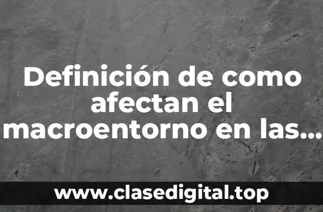 Definición de como afectan el macroentorno en las organizaciones