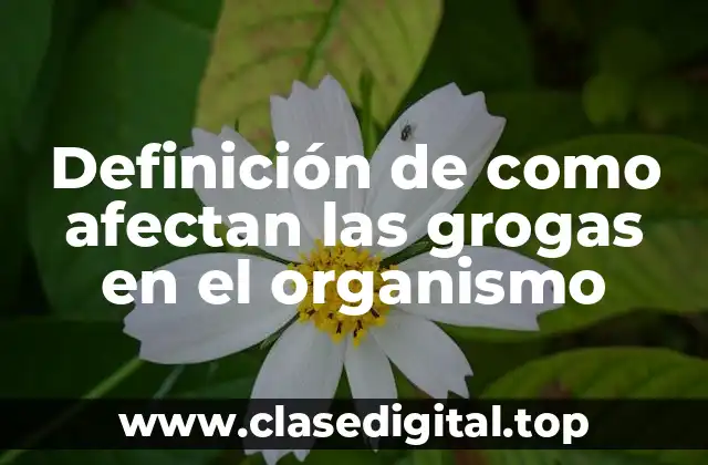 Definición de como afectan las grogas en el organismo