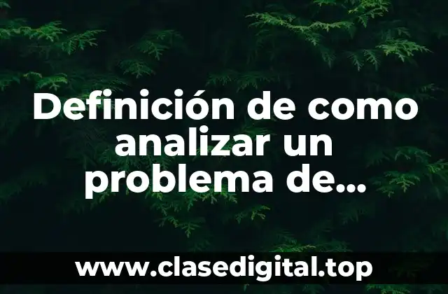 Definición de como analizar un problema de programación