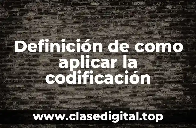 Definición de como aplicar la codificación