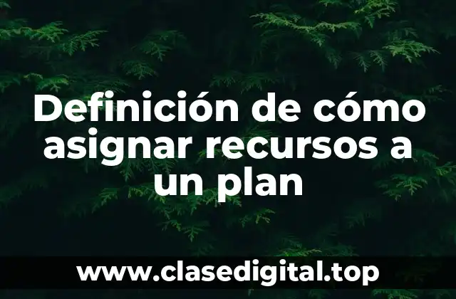 Ejemplos de cómo asignar recursos a un plan