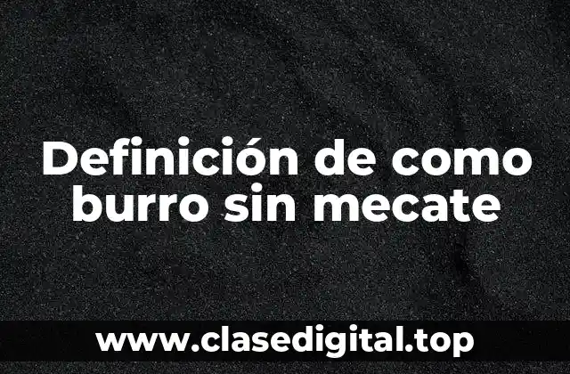 Definición de como burro sin mecate