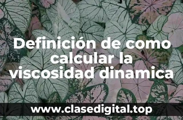 Definición de como calcular la viscosidad dinamica