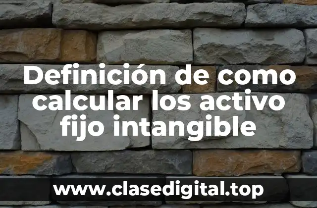 Definición de como calcular los activo fijo intangible