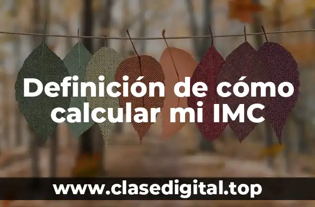 Definición de cómo calcular mi IMC