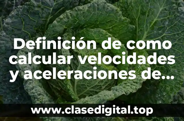 Ejemplos de como calcular velocidades y aceleraciones de mecanismo