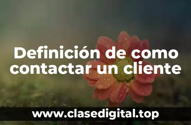 Definición de como contactar un cliente