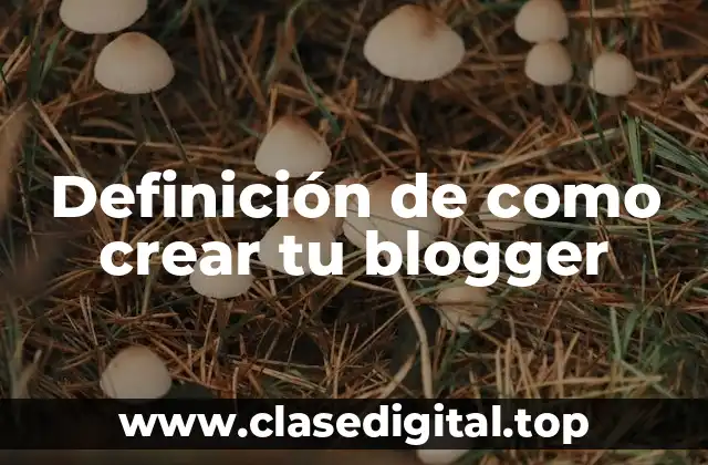 Definición de como crear tu blogger