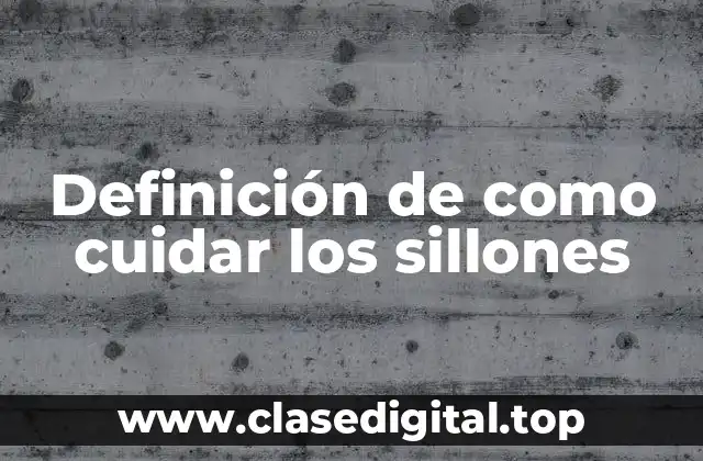 Definición de como cuidar los sillones