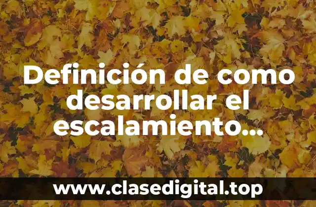 Definición de como desarrollar el escalamiento multidimensional