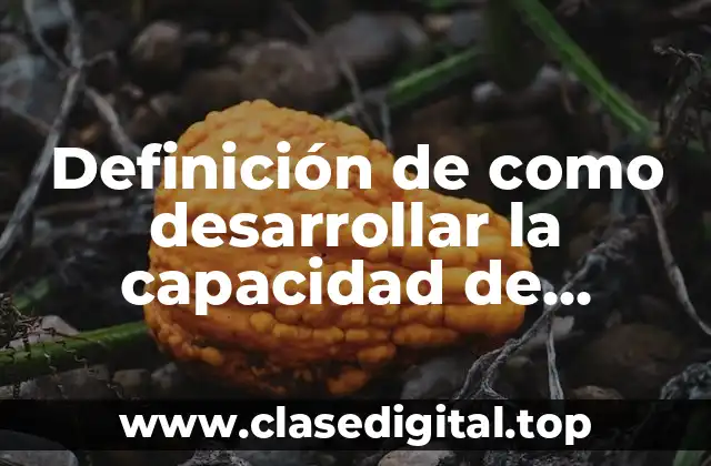 Definición de como desarrollar la capacidad de liderazgo