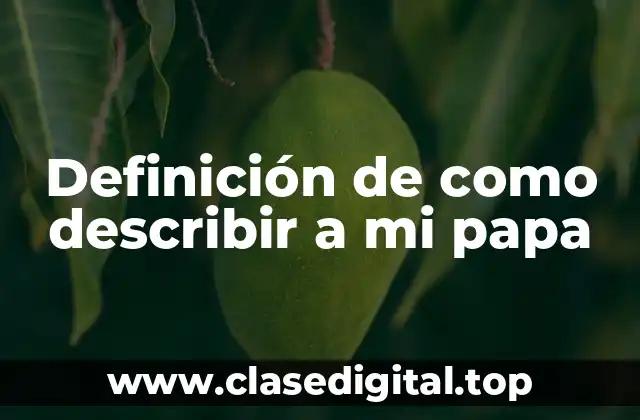 Ejemplos de como describir a mi papa